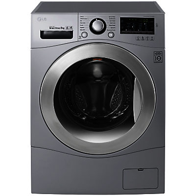 LG FH4A8TDN4 Freestanding Washing Machine, 8kg Load, A+++ Energy Rating, 1400rpm Spin, Silver